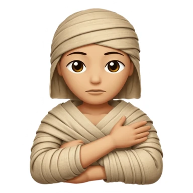 Ancient mummy laying down with arms crossed asleep sticker