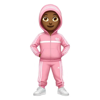 pink adidas sweat suit with white stripes sticker