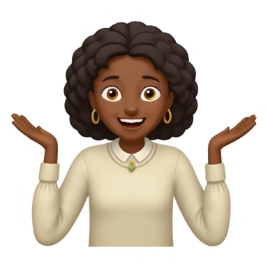 Baiza Ethiopian, dark hair Oldest but immature, no filter, funny Pose: laughing wildly, arms flailing sticker