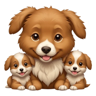 dog with its puppies sticker