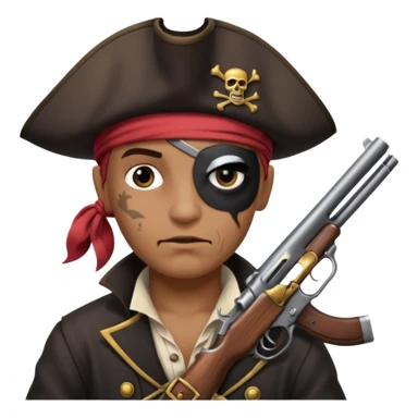 Pirates full  patch on left eye hoarding a gun sticker
