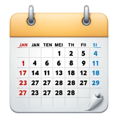 calendar, first page, day 1 sticker