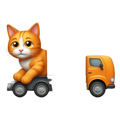 Orange cat driving a moving truck sticker