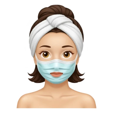 Lady with face mask spa beauty full face relaxing hot sticker