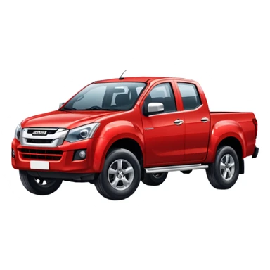 red isuzu d-max pickup truck driving  sticker