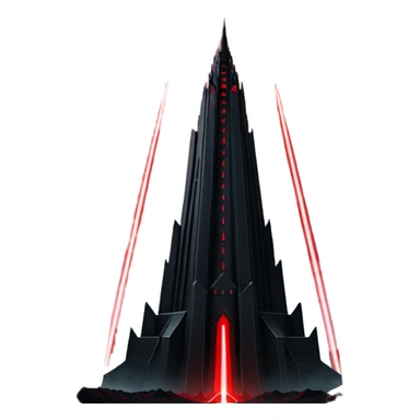 Barad Dúr from Lord of the Rings, Dark, giant Tower, with red laser beams shooting into the sky sticker