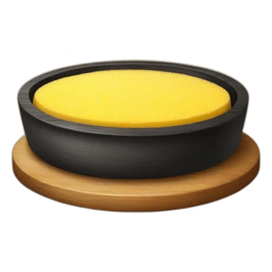 Polenta in round wood plate sticker