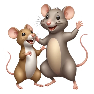 Rat dacing with a dog laughing on the back  sticker