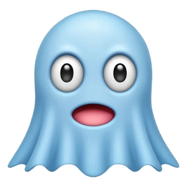 Sky Blue Pacman ghost character with big eyes sticker