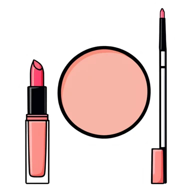 AVON makeup collection with compact, blush, and lip gloss sticker