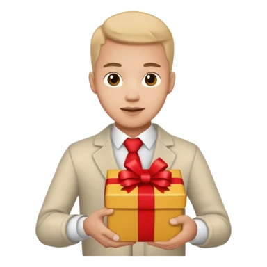 Men with Gift box  sticker