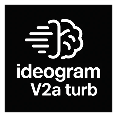 recreate this logo with text of "ideogram V2a turb", MAKE IT FIT IN SQAURE  sticker
