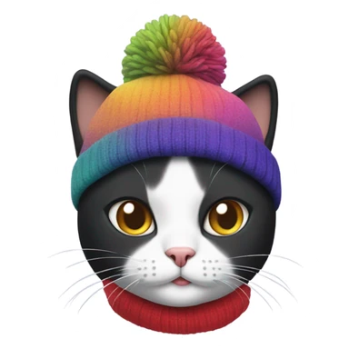 tuxedo cat with beanie sticker