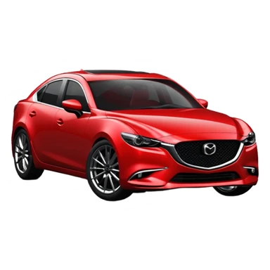 A 3d mazda rs6 red with headlights on sticker