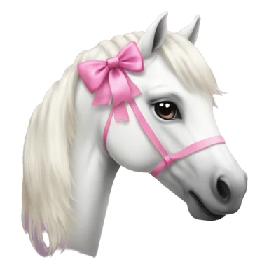 Make a beautiful white horse with a pink bow  sticker