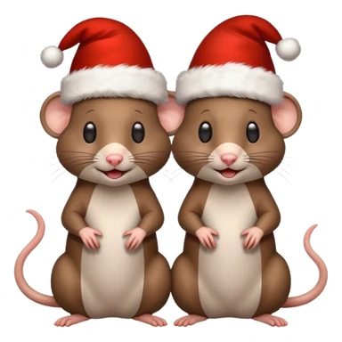 Rats with Christmas hats sticker