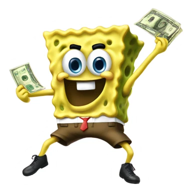 SpongeBob tossing money to dancers sticker