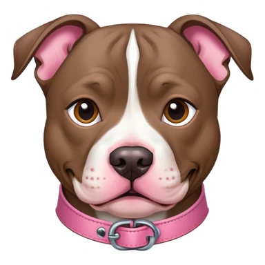 Brindle pitbull face with pink collar sticker