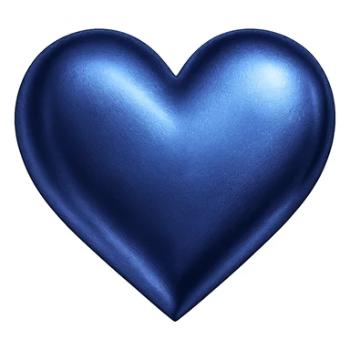heart with a metallic indigo finish, digital illustration, no background sticker