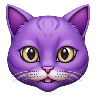 Scary purple cat fully black eye and with mouth a moon Nekless sticker