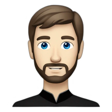 Handsome white man from Star Trek with Blue eyes and short brown hair and black beard startrek sticker