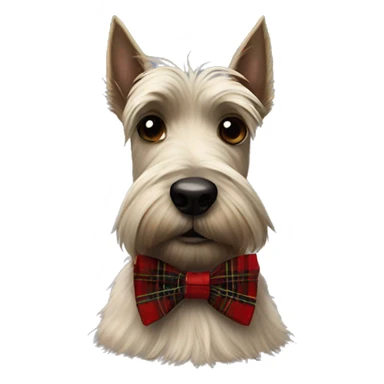 Scottie wearing a tartan bow tie  sticker