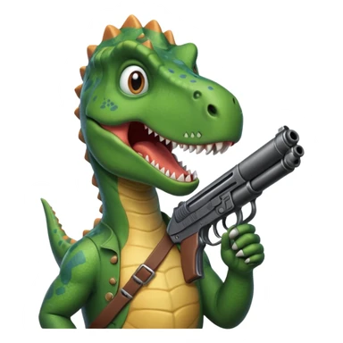 Dino with a gun sticker
