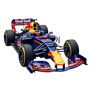 Make a Redbull f1 car with max Verstappen driving it emoji sticker