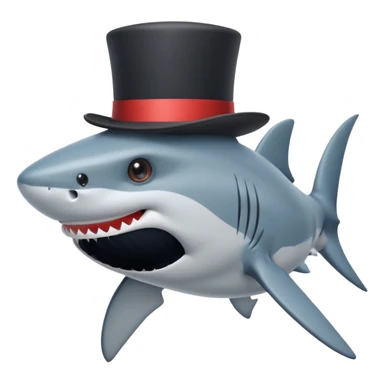 Shark with a top hat sticker