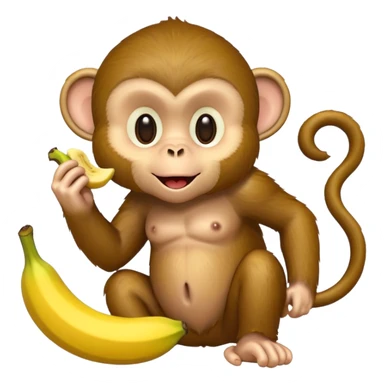 monkey eating banana sticker