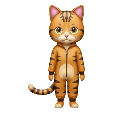 full body anxious looking colourful light calico tabby cat with hazel eyes and patchy brown tabby sections of fur sticker
