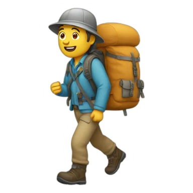 Hombre caminando trekking sticker
