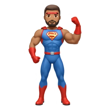 Latino HVAC repairman with goatee beard superhero action figure sticker