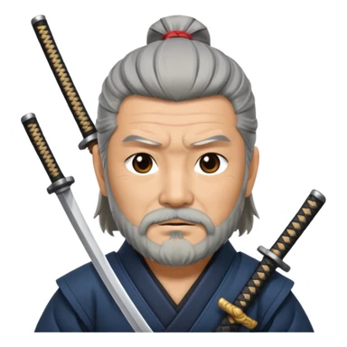 Samurai with gray beard and katana

































 sticker