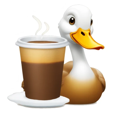 Canard qui boit un café sticker