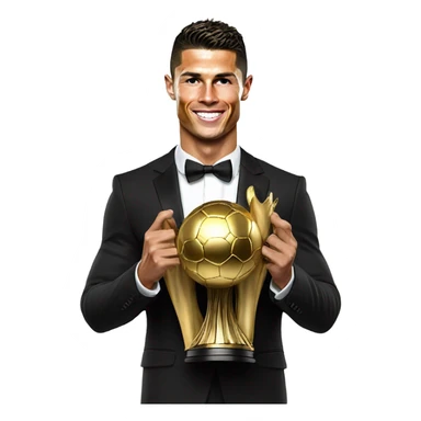 Cristiano Ronaldo with ballon gold  sticker