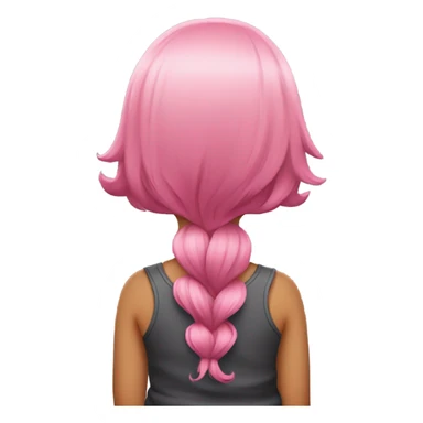 Pink curvy girl hair rear sticker