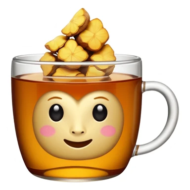 cup of tea with ginger root sticker