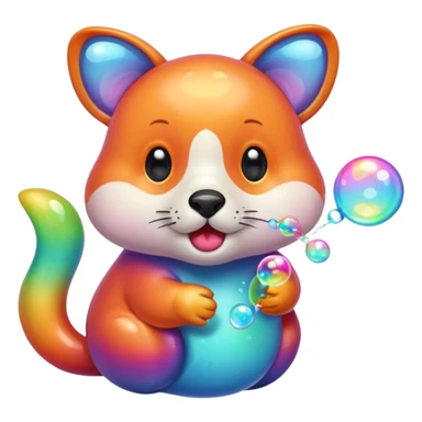 animale blowing bubbles sticker