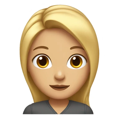 a blonde character with brown eyes working on the notebook sticker