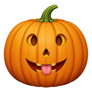 A pumpkin with its tongue out  sticker