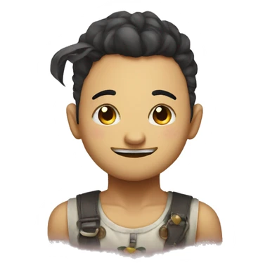 round XD Smiley with bow-tieno face and no hair sticker