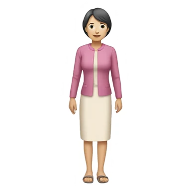 middle age asian lady holding a hand with a kid sticker