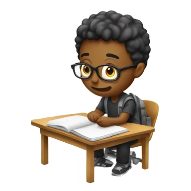 a student studying hard for exam sticker