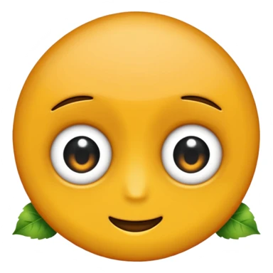 emoji, feuille d'érable couleur vermeille, deux yeux ronds noirs brillants sticker