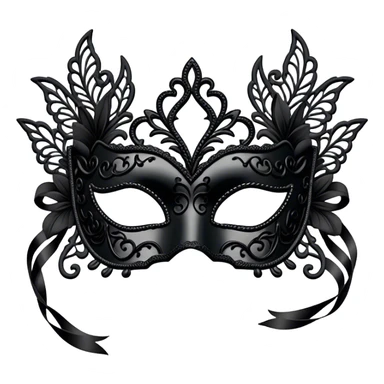 black lace masquerade mask sticker