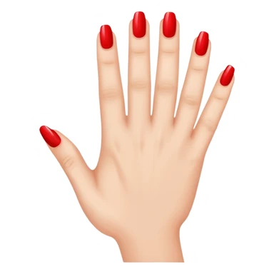 close-up of fingers with glossy bright red nail polish sticker