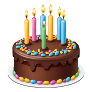 birthday cake with candles and frosting sticker