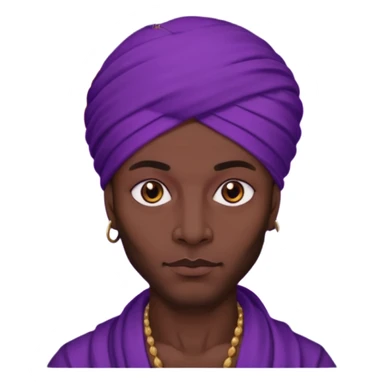 Con el planeta Saturno 🪐 (esto tiene que ser el elemento más importante) , un moro con turbante 👳🏾‍♂️ y la cara del diablo morada esta 😈  sticker