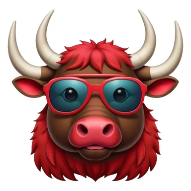 red water buffalo with sunglasses sticker